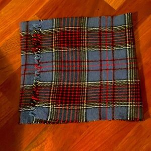 Vintage plaid wool scarf